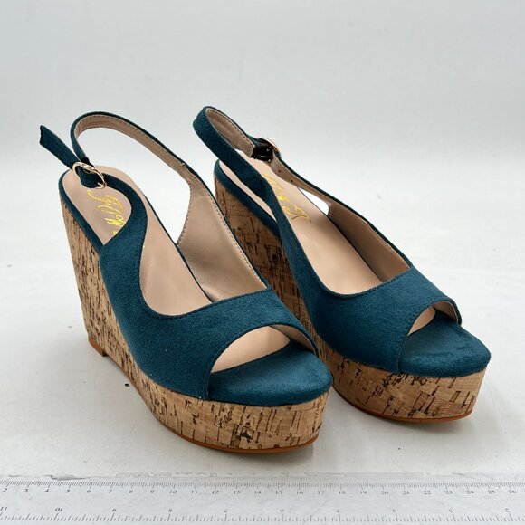 FOWT Women Peep Toe Slingback Platform Wedge Sandals High Heel Buckle Open Toe L - Picture 3 of 7